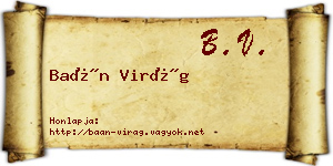 Baán Virág névjegykártya
